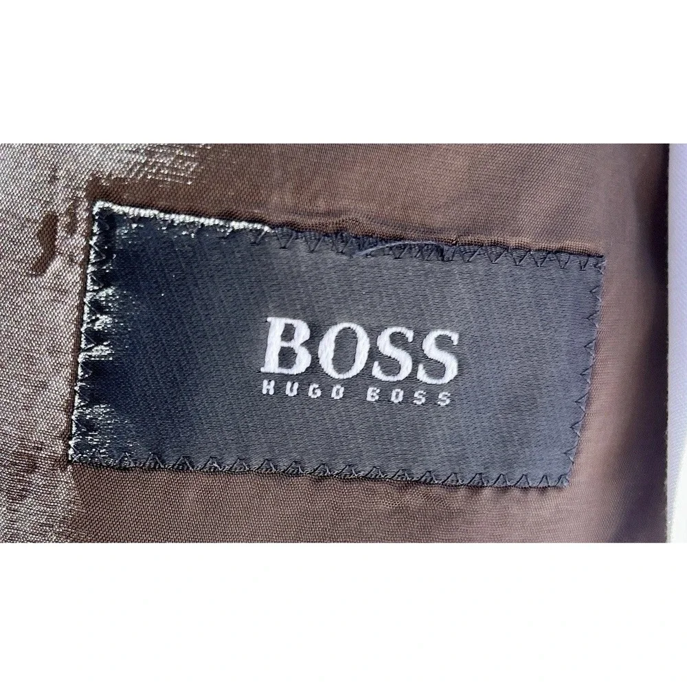 Hugo boss stretch Men (42R) made in USA black pinstripe formal business‎ blazer